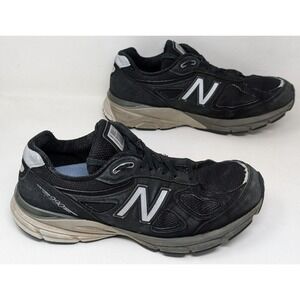 New Balance Women's 990 V4 Black Suede Shoe Sneaker Made in USA Size 10D W990BK4